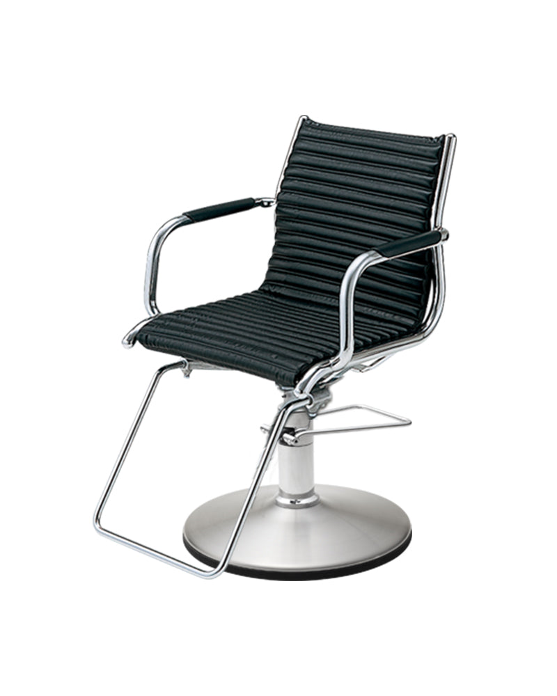Fiore - Black hairdressing chair - Chrome round base